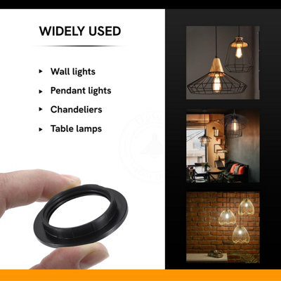 10-Pack E27 Lamp Shade Reducer Rings + 10 E14 Rings + 10 E27-to-E14 Adapters – Hard Plastic, Easy Install, For Bulb & Lampshade Fitting Compatibility