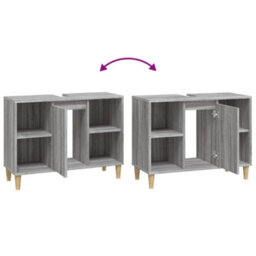 Vidaxl Sink Cabinet Grey Sonoma 80X33X60 Cm Engineered Wood - thumbnail 9