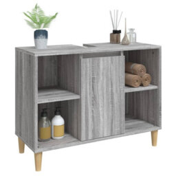 Vidaxl Sink Cabinet Grey Sonoma 80X33X60 Cm Engineered Wood - thumbnail 4