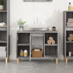 Vidaxl Sink Cabinet Grey Sonoma 80X33X60 Cm Engineered Wood - thumbnail 3