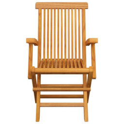 Berkfield 5 Piece Folding Outdoor Dining Set Solid Teak Wood - thumbnail 9