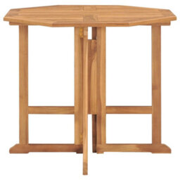 Berkfield 5 Piece Folding Outdoor Dining Set Solid Teak Wood - thumbnail 4