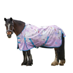 "Gallop Trojan Standard-Neck Pegacorn Duraproof Lightweight Horse Turnout Rug Purple/sky Blue (6 3"")"
