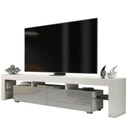 Creative Furniture Nova Tv Unit 200Cm - White & Grey Gloss Doors - thumbnail 8