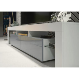 Creative Furniture Nova Tv Unit 200Cm - White & Grey Gloss Doors - thumbnail 4