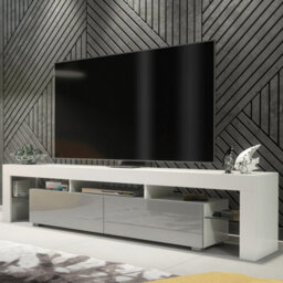 Creative Furniture Nova Tv Unit 200Cm - White & Grey Gloss Doors - thumbnail 5
