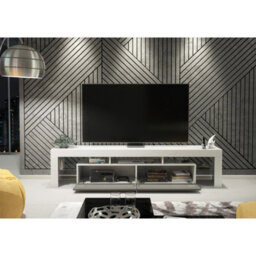 Creative Furniture Nova Tv Unit 200Cm - White & Grey Gloss Doors - thumbnail 3