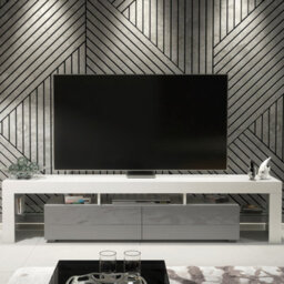 Creative Furniture Nova Tv Unit 200Cm - White & Grey Gloss Doors - thumbnail 1