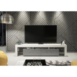 Creative Furniture Nova Tv Unit 200Cm - White & Grey Gloss Doors - thumbnail 2