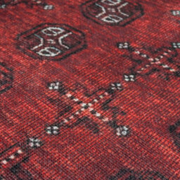 Loomed Distressed Red Traditional Persian Style Washable Non Slip Rug 160X230Cm - thumbnail 6