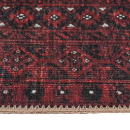 Loomed Distressed Red Traditional Persian Style Washable Non Slip Rug 160X230Cm - thumbnail 8