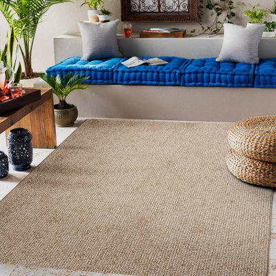 RugsX Flat 49371265 Sisal Carpet Trellis - Natural Beige Straw Color, String 120X170 Cm - image 1