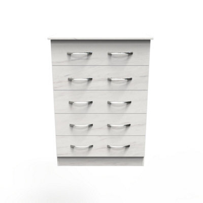 Hampshire 5 Drawer Chest Of Drawers In Marble (Ready Assembled) - image 1