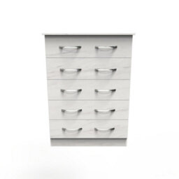 Hampshire 5 Drawer Chest Of Drawers In Marble (Ready Assembled) - thumbnail 1