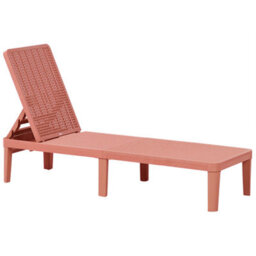 Beliani Sun Lounger Ossimo Reclining Synthetic Material Red