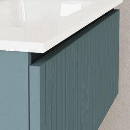 Banyetti Linea Ocean Blue Ribbed Wall Hung Vanity Unit 800mm X 390mm - thumbnail 2