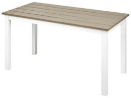 Wyld And Coco Gardenco Outdoor Coffee Table - Plastic Wood Slatted Top, White Powder-Coated Aluminium Frame, 96 X 52 Cm - thumbnail 3