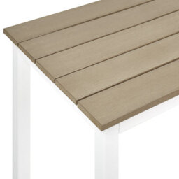 Wyld And Coco Gardenco Outdoor Coffee Table - Plastic Wood Slatted Top, White Powder-Coated Aluminium Frame, 96 X 52 Cm - thumbnail 5