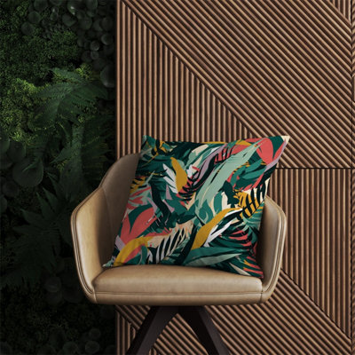 Warren Reed Designer Coloured Tropical Leaves Outdoor Cushion 60Cm X 60Cm
