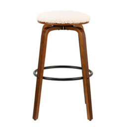 Nordlys Set Of 2 Solid Wood And White Bouclé Bar Stools Modern Design Style Dining Room - thumbnail 9