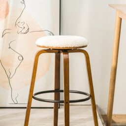 Nordlys Set Of 2 Solid Wood And White Bouclé Bar Stools Modern Design Style Dining Room - thumbnail 8