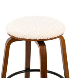 Nordlys Set Of 2 Solid Wood And White Bouclé Bar Stools Modern Design Style Dining Room - thumbnail 7