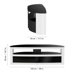 "Avf Affinity Burghley Plus 1.5M Curved Tv Stand, For Tvs Up To 70"" - Gloss White" - thumbnail 4