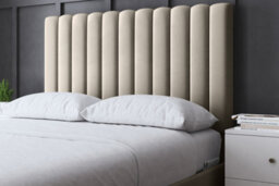 DS Living Evangeline Cream Upholstered Panel Bed With Headboard And Ottoman Storage King - thumbnail 3
