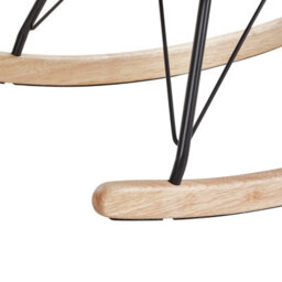 Wyld And Coco Off-White Fabric Rocking Chair With Wooden Skates, Metal Legs, W70 X D94 X H85Cm - thumbnail 7