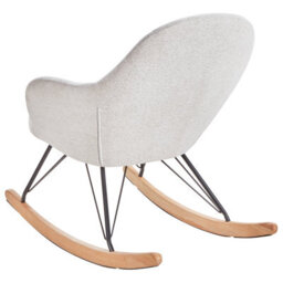 Wyld And Coco Off-White Fabric Rocking Chair With Wooden Skates, Metal Legs, W70 X D94 X H85Cm - thumbnail 5