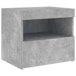 Berkfield Bedside Cabinet With Led Lights Concrete Grey 50X40X45 Cm - thumbnail 6