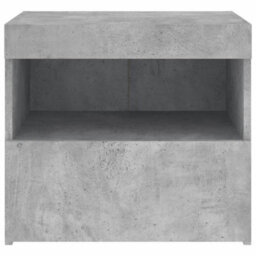 Berkfield Bedside Cabinet With Led Lights Concrete Grey 50X40X45 Cm - thumbnail 8