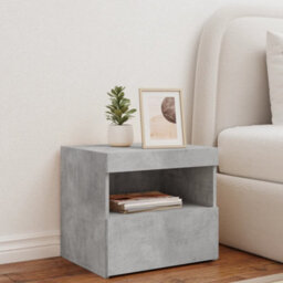 Berkfield Bedside Cabinet With Led Lights Concrete Grey 50X40X45 Cm - thumbnail 3