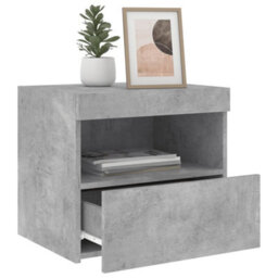 Berkfield Bedside Cabinet With Led Lights Concrete Grey 50X40X45 Cm - thumbnail 5