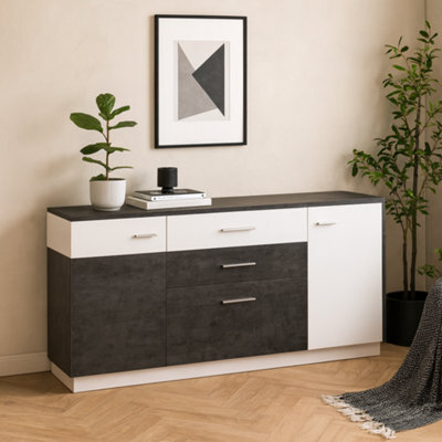 Wyld Haus Nantes Grey And White Sideboard, 2 Doors And 2 Drawers - image 1