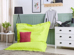 Beliani Bean Bag Cover Fuzzy 180 Cm 140 Cm Lime Green - thumbnail 2