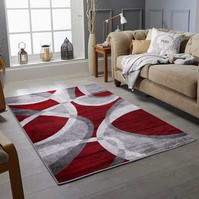 Modern Abstract Wave Pattern Living Room Area Rug Rectangular Soft Pile Carpet 200 X 290 Cm - image 1