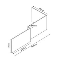 Plum&clay Novela Neutral Light Wood Effect L-Shaped End Bath Panel (L)700mm (H)540mm - thumbnail 4