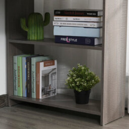 Homcom L-Shaped Corner Computer Desk W/ 2 Shelves Worktop Keyboard Tray Grey - thumbnail 8