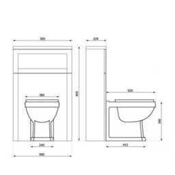 Homestylestore 502mm Light Grey Bathroom Toilet Wc Unit (Cabinet Only) - thumbnail 3