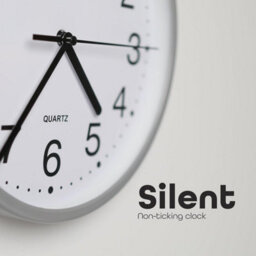 Divchi Wall Clock Silent & Non-Ticking Modern Battery Operated Digital Quiet Sweep Office Home School Kitchen Decor Clocks Silver - thumbnail 3