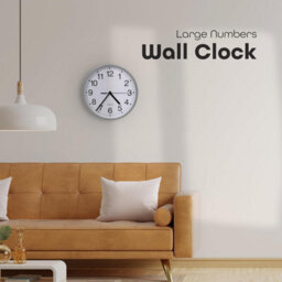 Divchi Wall Clock Silent & Non-Ticking Modern Battery Operated Digital Quiet Sweep Office Home School Kitchen Decor Clocks Silver - thumbnail 2