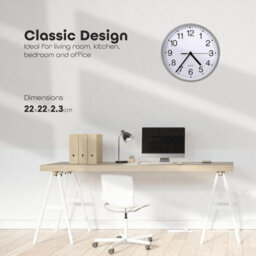 Divchi Wall Clock Silent & Non-Ticking Modern Battery Operated Digital Quiet Sweep Office Home School Kitchen Decor Clocks Silver - thumbnail 4