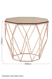 Orsina Practical End Table With Rose Gold Base, Versatile Sitting Room Side Table, Stunning Lounge Room Table - thumbnail 5