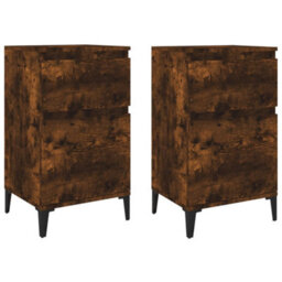 Berkfield Elegant Bedside Cabinets 2 Pcs Smoked Oak 40X35X70 Cm - thumbnail 1