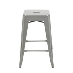 4X Silver Gloss Bar Stools Galvanised Steel Foot Rest Pre Assembled - thumbnail 5