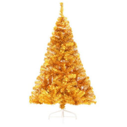 Berkfield Artificial Half Christmas Tree With Stand Gold 120 Cm Pvc - thumbnail 3