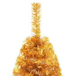 Berkfield Artificial Half Christmas Tree With Stand Gold 120 Cm Pvc - thumbnail 6