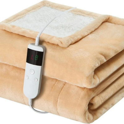 Electric Heated Blanket Throw 130X160Cm 10 Heat Settings Washable - image 1