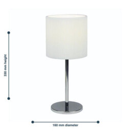 First Choice Lighting Chrome Touch Operated Table Lamp With White Pleat Shade - thumbnail 9